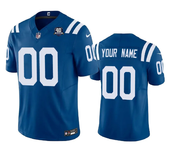 Men's Indianapolis Colts Active Player Custom Blue 2023 F.U.S.E 40th Anniversary Vapor Untouchable Alternate Limited Football Stitched Jersey